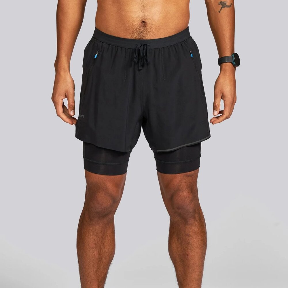 Janji M's 5" AFO Middle Short Ultra 2-in-1 in Midnight, Size Small